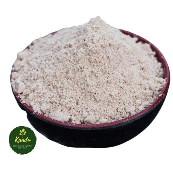 Red rice idiyappam flour kept in a bowl