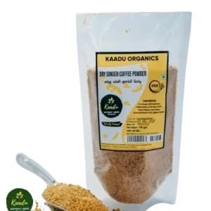 Dry Ginger Coffee Powder is kept in a scoop and a 175-gram pack.