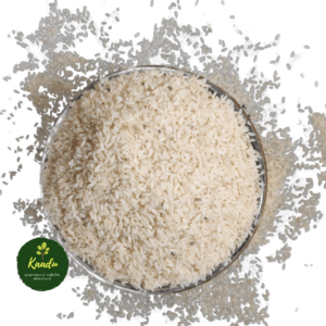 Seerga Samba Raw rice kept in a bowl