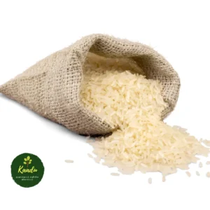 A rice bag with white ponni rice