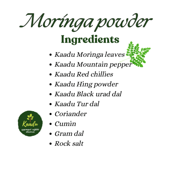 ingredients of moringa leaf powder