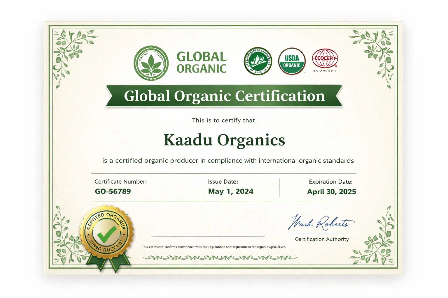 Kaadu certificate two